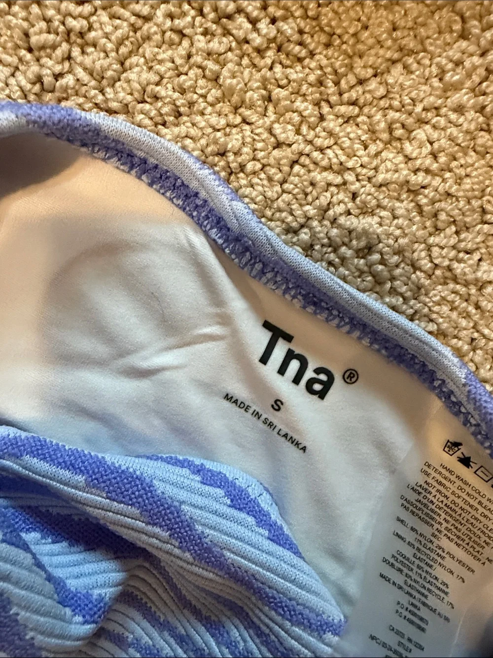 Aritzia Blue & White Wave-Print Tie Bikini